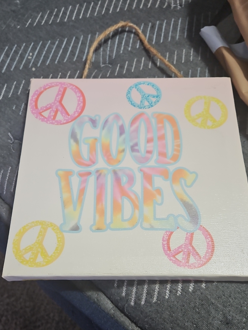 Good Vibes Pastel Peace Sign Wall Decor - Brand Unknown